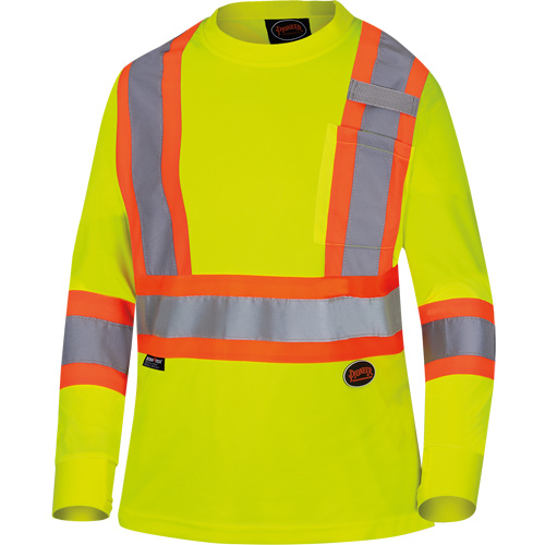 6969 Chandail de s&eacute;curit&eacute; &agrave; manches longues en il-de-perdrix pour femme, Polyester, T-petit, Jaune lime haute visibilit&eacute; Nia-Chem Ltd.