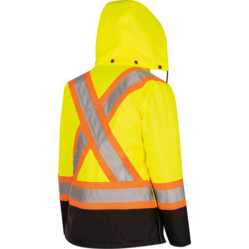 5021BBW Manteau 7 en 1 imperm&eacute;able pour femmes avec capuchon, Polyester/Polyur&eacute;thane, Jaune lime haute visibilit&eacute;, T-petit Nia-Chem Ltd.