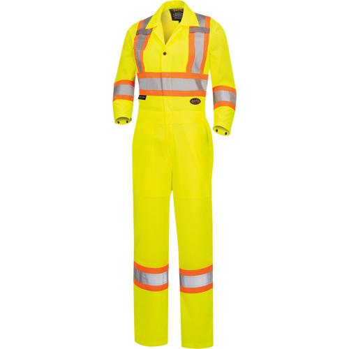 5999AW Women's High-Visibility Traffic Safety Coveralls, X-Small, High Visibility Lime-Yellow Nia-Chem Ltd.