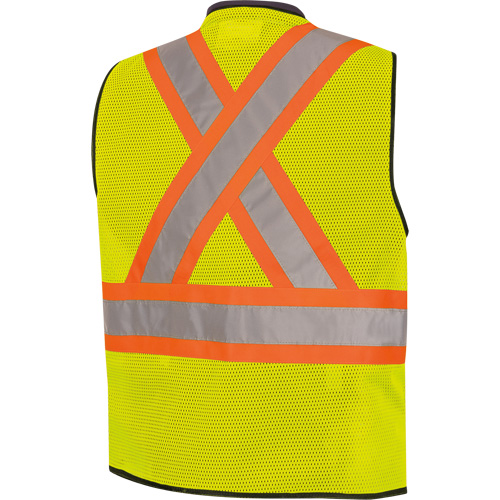 6895 High-Visibility Zip Front Bi-Colour Safety Vest, Black/High Visibility Lime-Yellow, 2X-Large/3X-Large, Polyester Nia-Chem Ltd.