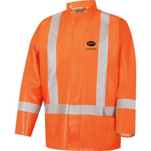 5990J Super Heavy-Duty FR/Arc Resistant Safety Rain Jacket, Small, High Visibility Orange, 11 cal/cm² Nia-Chem Ltd.
