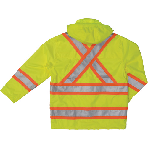 Ripstop Safety Rain Jacket, Polyester, X-Small, High Visibility Lime-Yellow Nia-Chem Ltd.