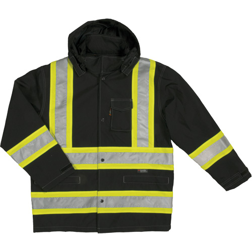 Ripstop Safety Rain Jacket, Polyester, X-Small, Black Nia-Chem Ltd.