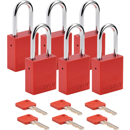 Lockout Padlock, Safety Padlock, Keyed Different, Aluminum, 1-1/2" Width Nia-Chem Ltd.