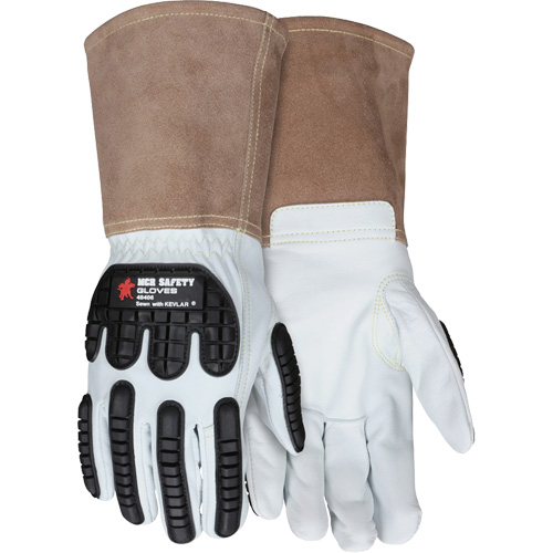 Gants en cuir pour le soudage, Moyen, Paume en Ch&egrave;vre, Poignet Manchette Nia-Chem Ltd.