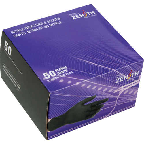 Emballages de gants jetables pour machine distributrice, Petit, Nitrile, 5 mils, Sans poudre, Noir, Classe 2 Nia-Chem Ltd.