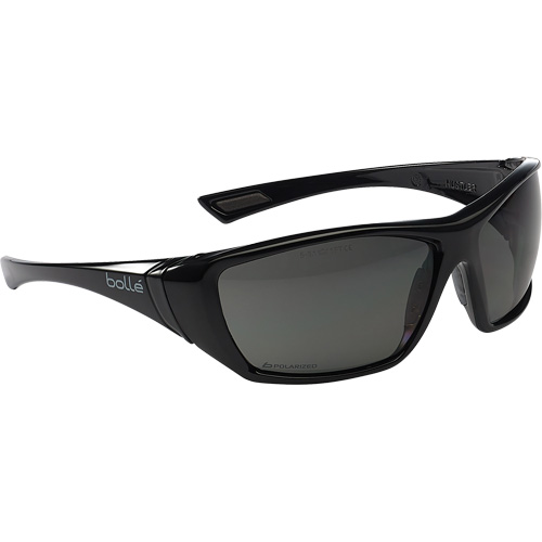 Lunettes de s&eacute;curit&eacute; enveloppantes et hydrophobes Hustler, Lentille Fum&eacute;e, Antibu&eacute;e/Anti-&eacute;gratignures, R&eacute;pond ou surpasse la norme CSA Z94.3 Nia-Chem Ltd.
