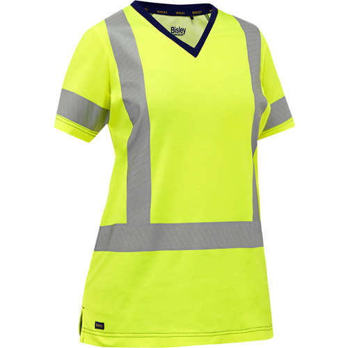 Chemise &agrave; manches courtes et X au dos Bisley pour femmes, Poly-coton, Petit, Jaune lime haute visibilit&eacute; Nia-Chem Ltd.