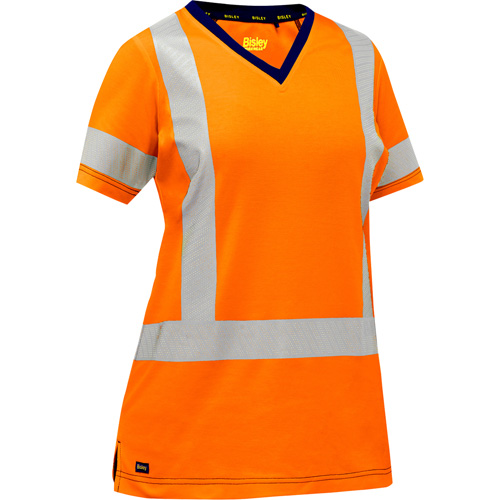 Chemise &agrave; manches courtes et X au dos Bisley pour femmes, Poly-coton, Petit, Orange haute visibilit&eacute; Nia-Chem Ltd.