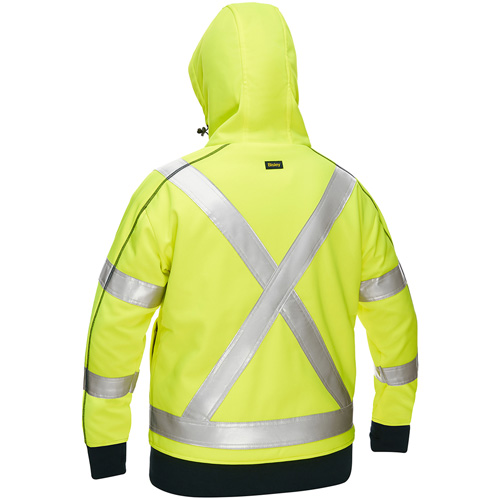 Coton ouat&eacute; doubl&eacute; de sherpa avec capuchon &agrave; fermeture &eacute;clair compl&egrave;te et X au dos Bisley pour femmes, 2T-Grand, Jaune lime haute visibilit&eacute; Nia-Chem Ltd.