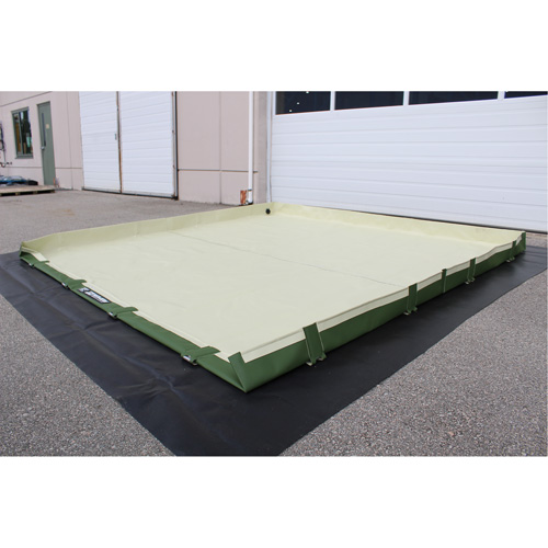 Easy-Riser Insta-Berm, 239 US gal. Capacity, 8' W x 8' L x 6" H, Hinge Bracket Nia-Chem Ltd.