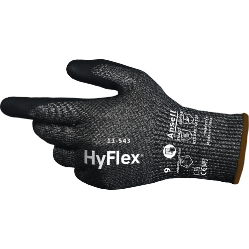 Gants r&eacute;sistants &agrave; la coupe HYFLEX 11-543, Taille 6, Calibre 13, Rev&ecirc;tement Nitrile, Enveloppe en Nylon/Acier inoxydable/PEHP/Spandex, ASTM ANSI niveau A7/EN 388 niveau F Nia-Chem Ltd.