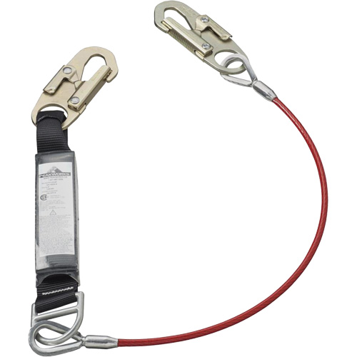 SA-5500-4 Shock Absorbing Lanyard, 4', Snap Hook Center, Snap Hook Leg Ends, Galvanized Steel Nia-Chem Ltd.