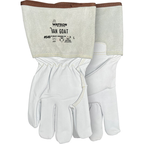 Gants r&eacute;sistant &agrave; la coupe et &agrave; l'arc &eacute;lectrique Van Goat 549, Taille Moyen, Enveloppe en Cutshield/Para-aramide/Polyester/Acier inoxydable/Ch&egrave;vre, ASTM ANSI niveau A6/EN 388 niveau F Nia-Chem Ltd.