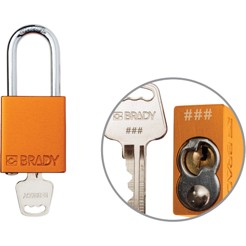 Velocity Plus Safety Lockout Padlock, Orange, Keyed Alike, Aluminum, 1-1/2" Width Nia-Chem Ltd.