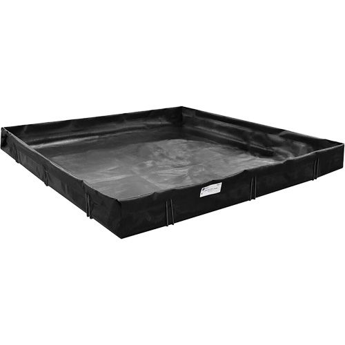 Berme de confinement des d&eacute;versements, Capacit&eacute; 9350 gal. US, 50' la x 25' lo x 1" h, Support en L Nia-Chem Ltd.