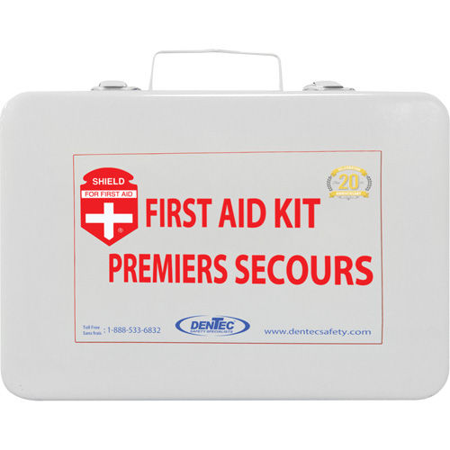 Trousse de premiers soins Shield, R&eacute;pond ou surpasse la norme CSA Z1220-24 type 2 environnements &agrave; faible risque, Petit (2-25 travailleurs) Nia-Chem Ltd.