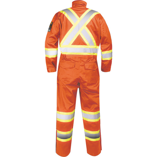 Fire-Resistant Coverall with High-Visibility Bands, Size Small, Orange Nia-Chem Ltd.