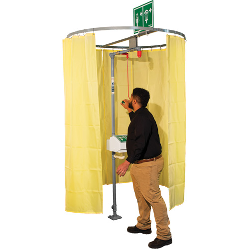 Pipe Mounted Safety Shower Modesty Curtain Nia-Chem Ltd.