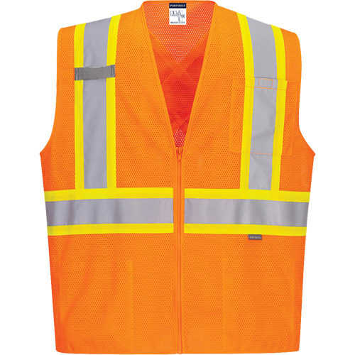 Veste de s&eacute;curit&eacute; &agrave; bandes contrastantes, Orange haute visibilit&eacute;, Petit, Polyester Nia-Chem Ltd.