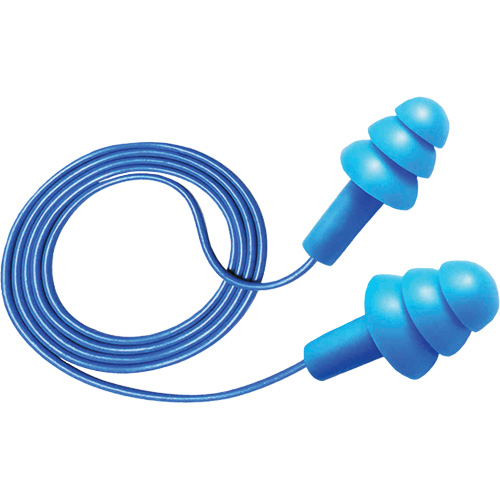 Bouchons d'oreilles d&eacute;tectables et r&eacute;utilisables Hush 50-25, Avec cordon, Taille unique, Vrac - Boîte, NRR dB 25 Nia-Chem Ltd.