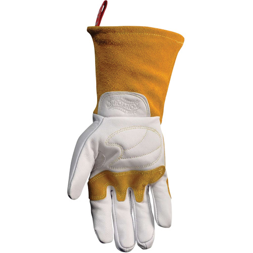 Gants de soudeur TIG/MIG de premi&egrave;re qualit&eacute; avec dos en cuir de vache refendue isol&eacute;es et ignifug&eacute;s Caiman, Cuir fleur de ch&egrave;vre, Taille T-Grand Nia-Chem Ltd.