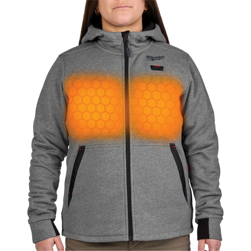 M12 Heated Hoodie with Battery, Women's, Medium, Grey, Poly-Cotton Nia-Chem Ltd.