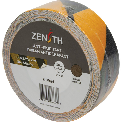 Ruban antid&eacute;rapant, 2" x 60', Noir & jaune Nia-Chem Ltd.
