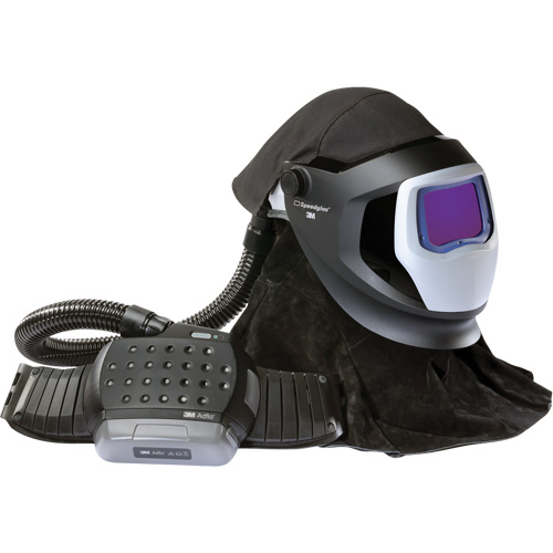 Ensemble de mise &agrave; niveau du syst&egrave;me de respirateur &agrave; &eacute;puration d'air propuls&eacute; Adflo avec casque Versaflo de la s&eacute;rie M et &eacute;cran de soudage Speedglas, Masque de soudage, Pile Lithium-ion Nia-Chem Ltd.