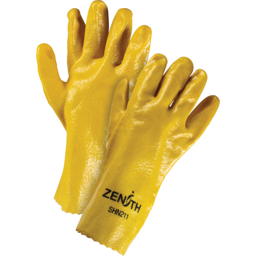 Rough-Finish Chemical-Resistant Gloves, Size 9, 12" L, PVC, Interlock Inner Lining, 47-mil Nia-Chem Ltd.