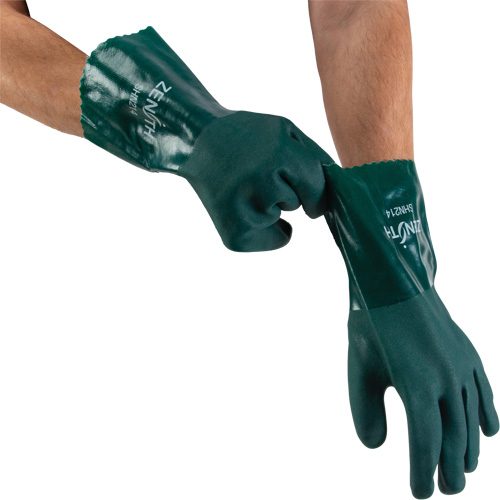 Gants verts &agrave; double enduit, 12" lo, PVC, Doublure en Jersey de coton, 70 mils Nia-Chem Ltd.