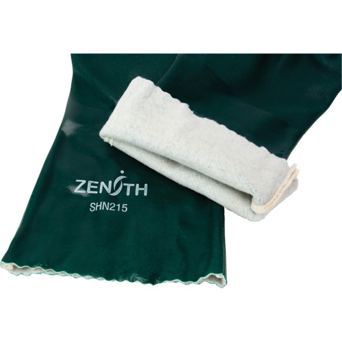 Double Dipped Green Gloves, 14" L, PVC, Cotton Jersey Inner Lining, 70-mil Nia-Chem Ltd.