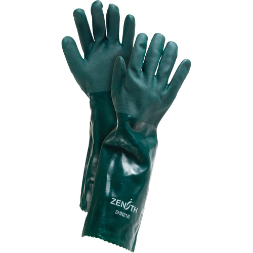 Double Dipped Green Gloves, 18" L, PVC, Cotton Jersey Inner Lining, 70-mil Nia-Chem Ltd.