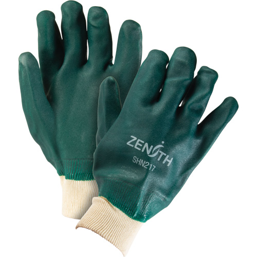 Double Dipped Green Gloves, 10" L, PVC, Cotton Jersey Inner Lining, 70-mil Nia-Chem Ltd.