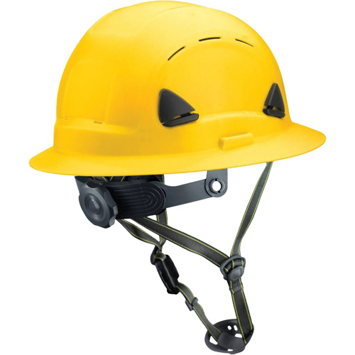 Casque Fibre Metal de style escalade avec bordure compl&egrave;te, R&eacute;pond aux normes CSA type 2, Suspension Rochet, Ventil&eacute; Nia-Chem Ltd.