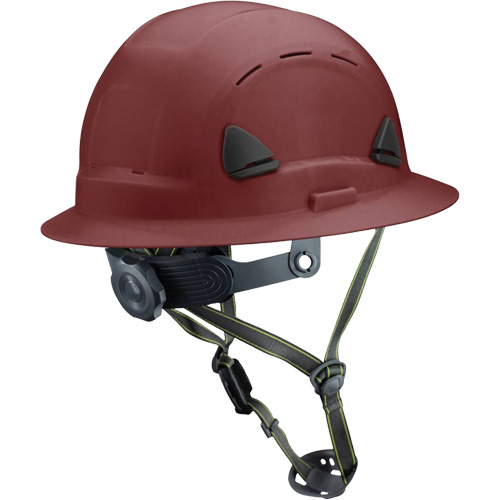 Casque Fibre Metal de style escalade avec bordure compl&egrave;te, R&eacute;pond aux normes CSA type 2, Suspension Rochet, Ventil&eacute; Nia-Chem Ltd.