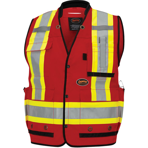 6678 High-Visibility Antimicrobial Mesh-Back Surveyor Vest, Red, Small, Polyester Nia-Chem Ltd.