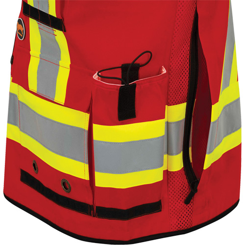 6678 High-Visibility Antimicrobial Mesh-Back Surveyor Vest, Red, Small, Polyester Nia-Chem Ltd.