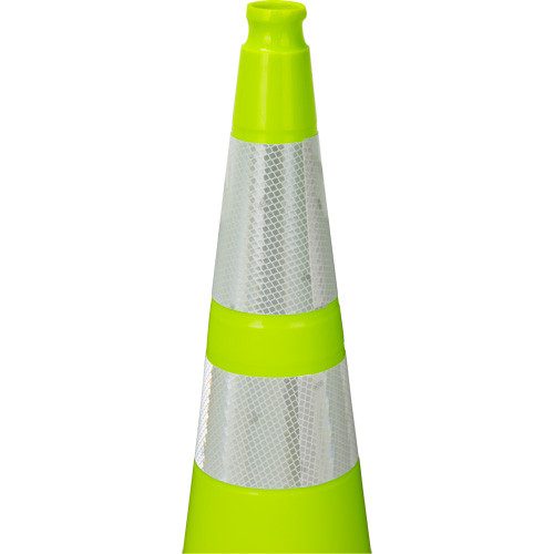 Premium Traffic Cone, 36", Lime Green, 4" & 6" Reflective Collar(s) Nia-Chem Ltd.