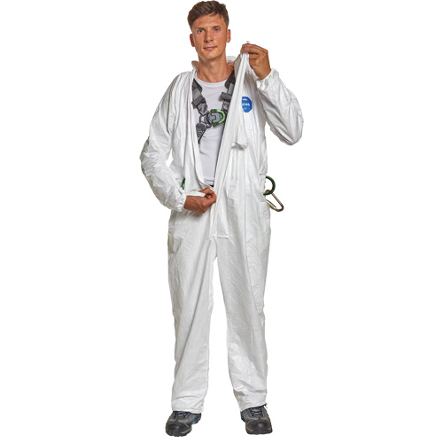 Harness-Compatible Disposable Coverall, Small, White, Tyvek&reg; 500 Nia-Chem Ltd.