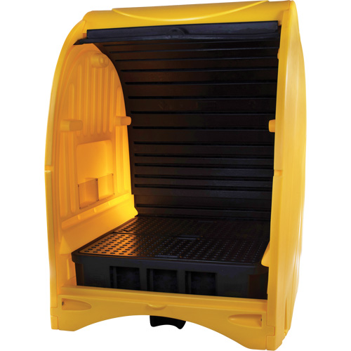 Palette contre les d&eacute;versements &agrave; couvercle dur pour 4 barils, 68,11" lo x 61,61" la x 83,07" h, Capacit&eacute; de charge 1433 lb Nia-Chem Ltd.