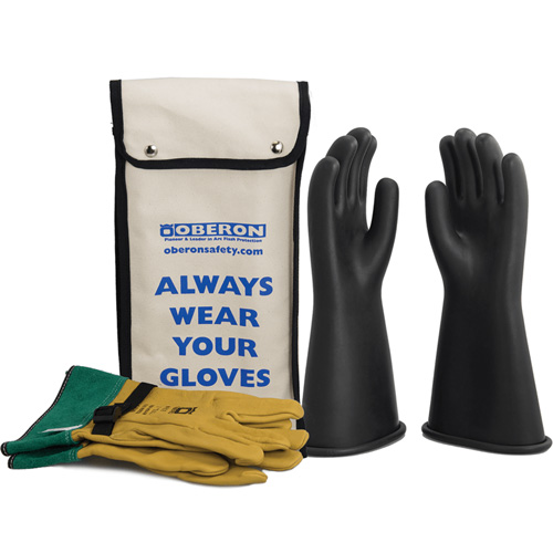 Ensemble de gants en caoutchouc pour l'&eacute;lectricit&eacute; de classe 1, 8, 14" lo, 37 cal/cm², NFPA 70E Nia-Chem Ltd.