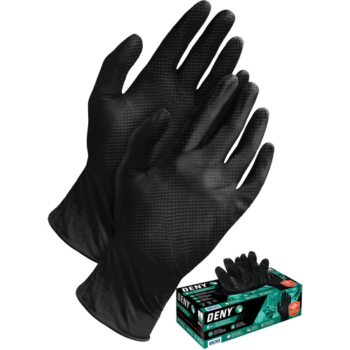 Gants jetables Deny, Petit, Nitrile, 6 mils, Sans poudre, Noir Nia-Chem Ltd.