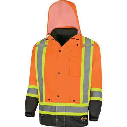 5056 Pioneer&reg; Yukon 7-in-1 Waterproof Winter Safety Parka, Polyester, Black/High Visibility Orange, X-Small Nia-Chem Ltd.
