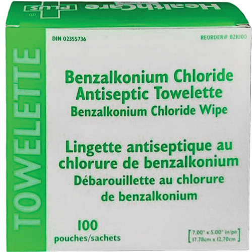 BZK Benzalkonium Chloride Towelette, Towelette, Antiseptic Nia-Chem Ltd.