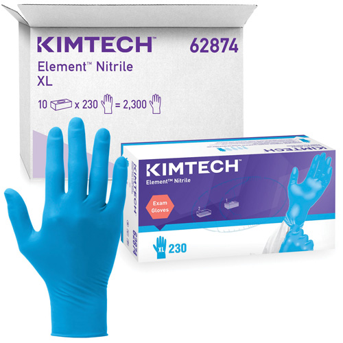 Gants d'examen Kimtech Element, T-petit, Nitrile, 3,2 mils, Sans poudre, Bleu, Classe 2 Nia-Chem Ltd.
