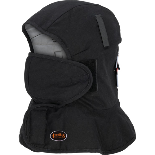 Pioneer 765A Flame-Resistant Quilted Hard Hat Liner with Long Neck & Detachable Mouthpiece, Black/Grey, Cotton/FR-Tech&reg;/Modacrylic/Nylon Nia-Chem Ltd.