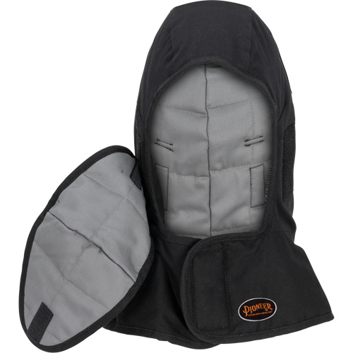 Pioneer 765A Flame-Resistant Quilted Hard Hat Liner with Long Neck & Detachable Mouthpiece, Black/Grey, Cotton/FR-Tech&reg;/Modacrylic/Nylon Nia-Chem Ltd.