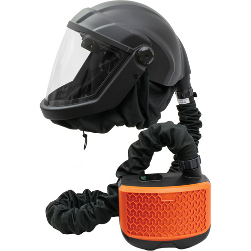 Respirateur &agrave; adduction d'air purifi&eacute; avec visi&egrave;re et ensemble de ventilation PEAKAIR DEFENDER, Respirateur &agrave; masque, Pile Lithium-ion Nia-Chem Ltd.