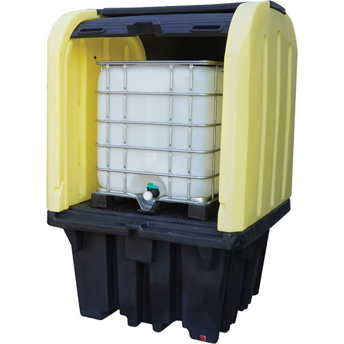 Yellow Roll Top Hardcover Spill Pallet, 65" L x 65" W x 101" H, 5000 lbs. Load Capacity Nia-Chem Ltd.